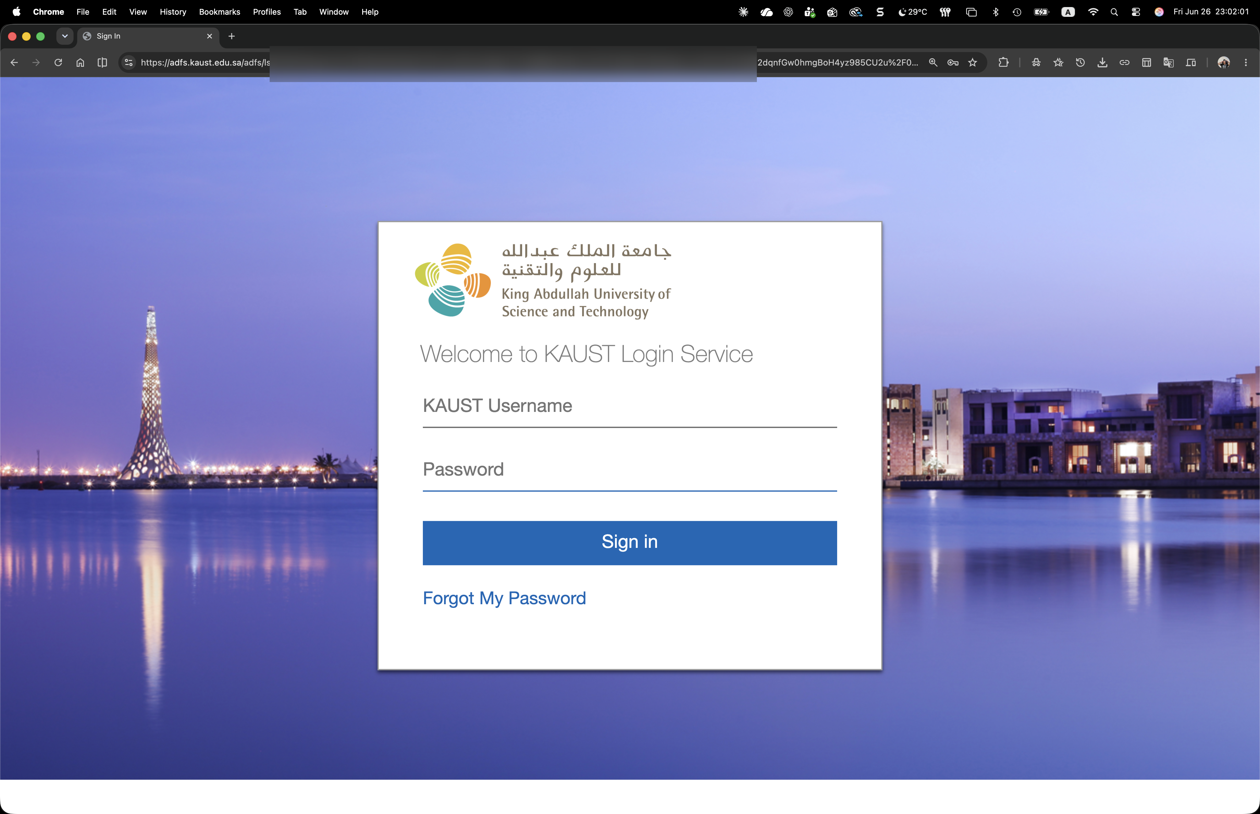 KAUST login page