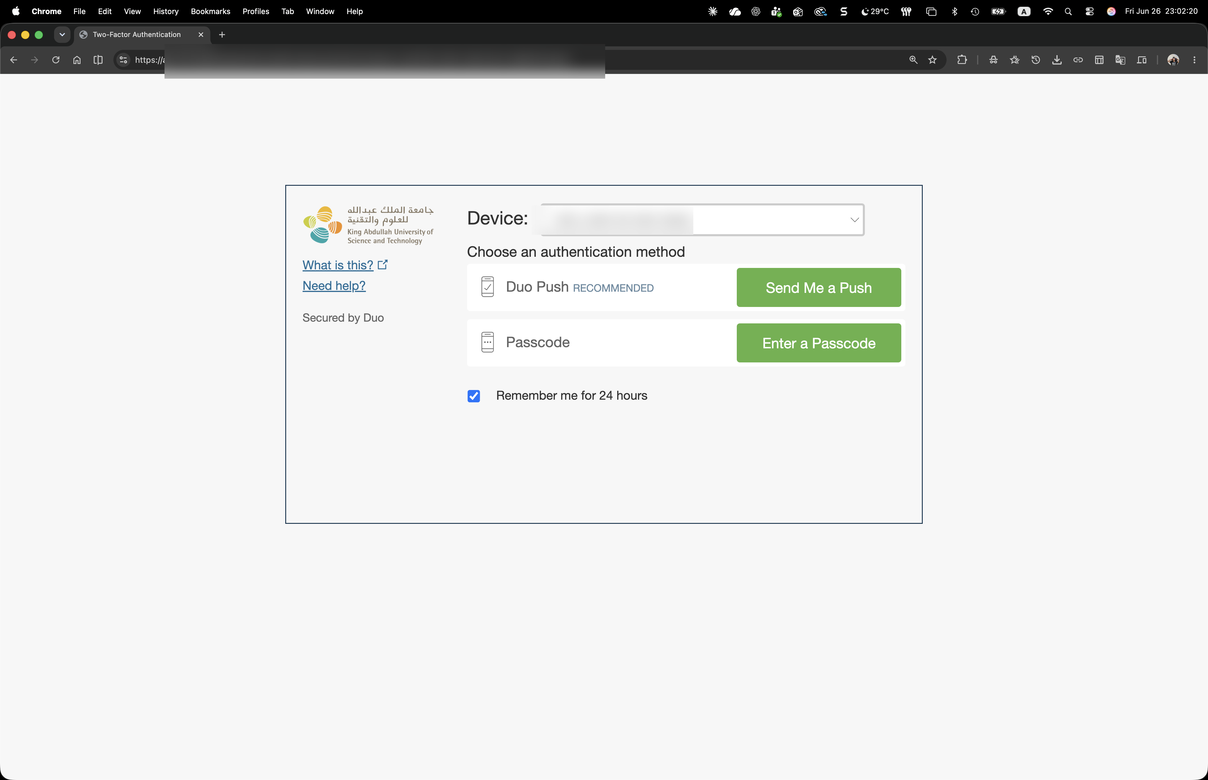 Approve sign-in with Duo