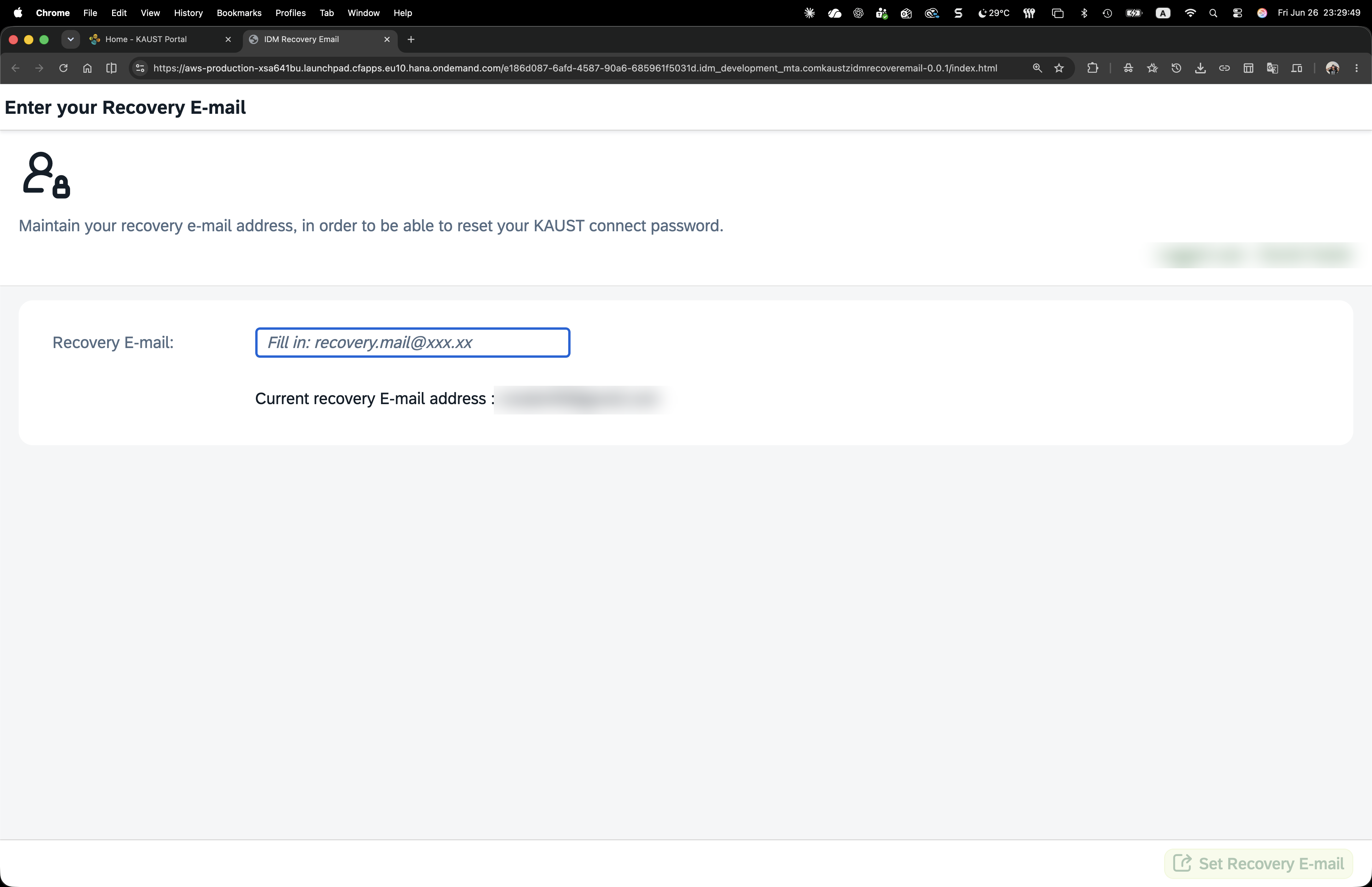 Enter your recovery email