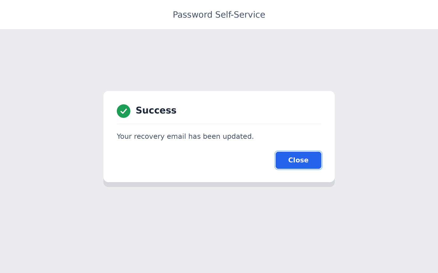 Recovery email updated confirmation