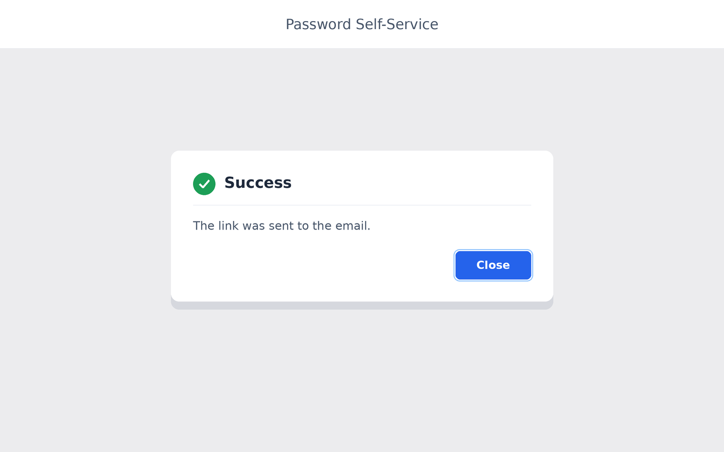 The link was sent to your email