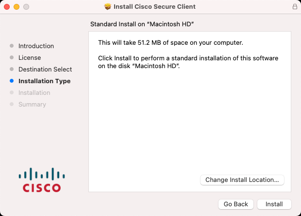 Installer Install button